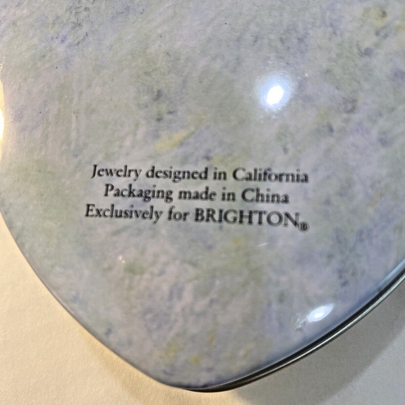 Brighton Heart Shaped Tin Jewelry Keepsake Gift Box Collectible Metal Container - Picture 3 of 5